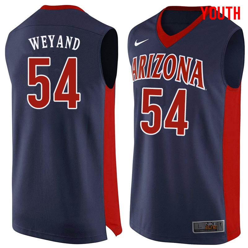Youth Arizona Wildcats #54 Matt Weyand College Basketball Jerseys Sale-Navy